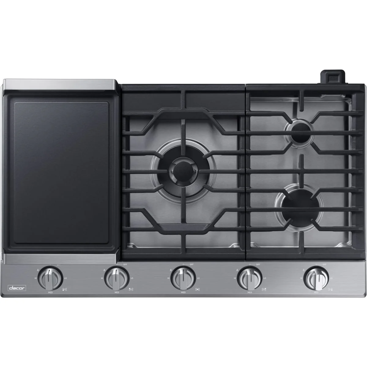 Dacor 36-Inch Transitional Gas Cooktop, Silver Stainless, NG/LP - DTG36P875NS - Image 7