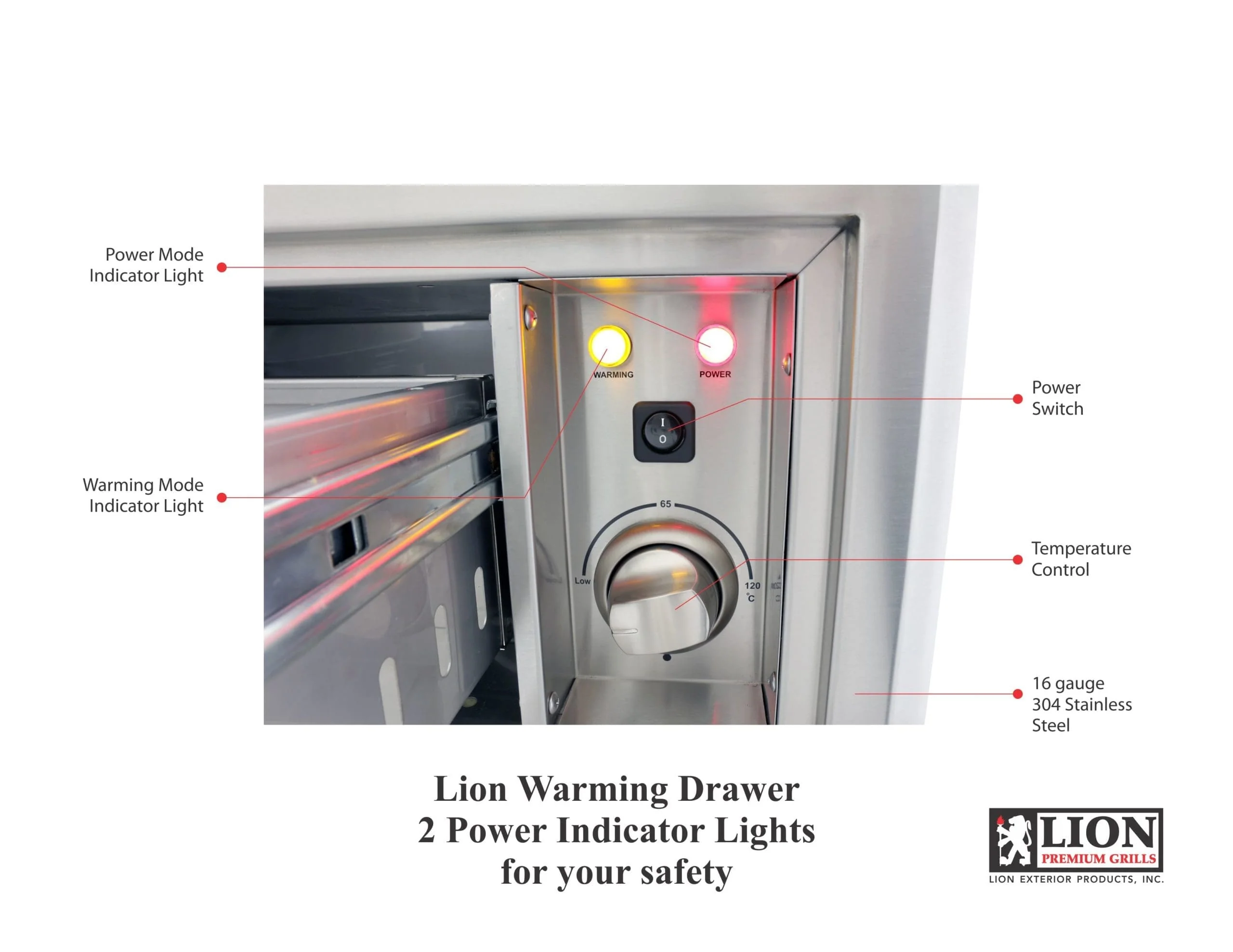 Lion Premium Grills 30-Inch Built-In Electric 120V Warming Drawer – WD256103 - Image 4