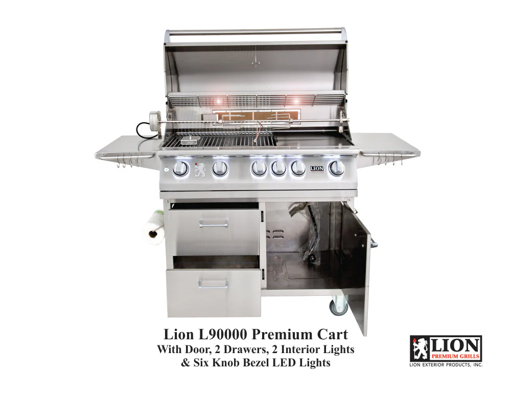Lion Premium Grills Freestanding 40-Inch 5-Burner Gas Grill – L90000 - Image 6