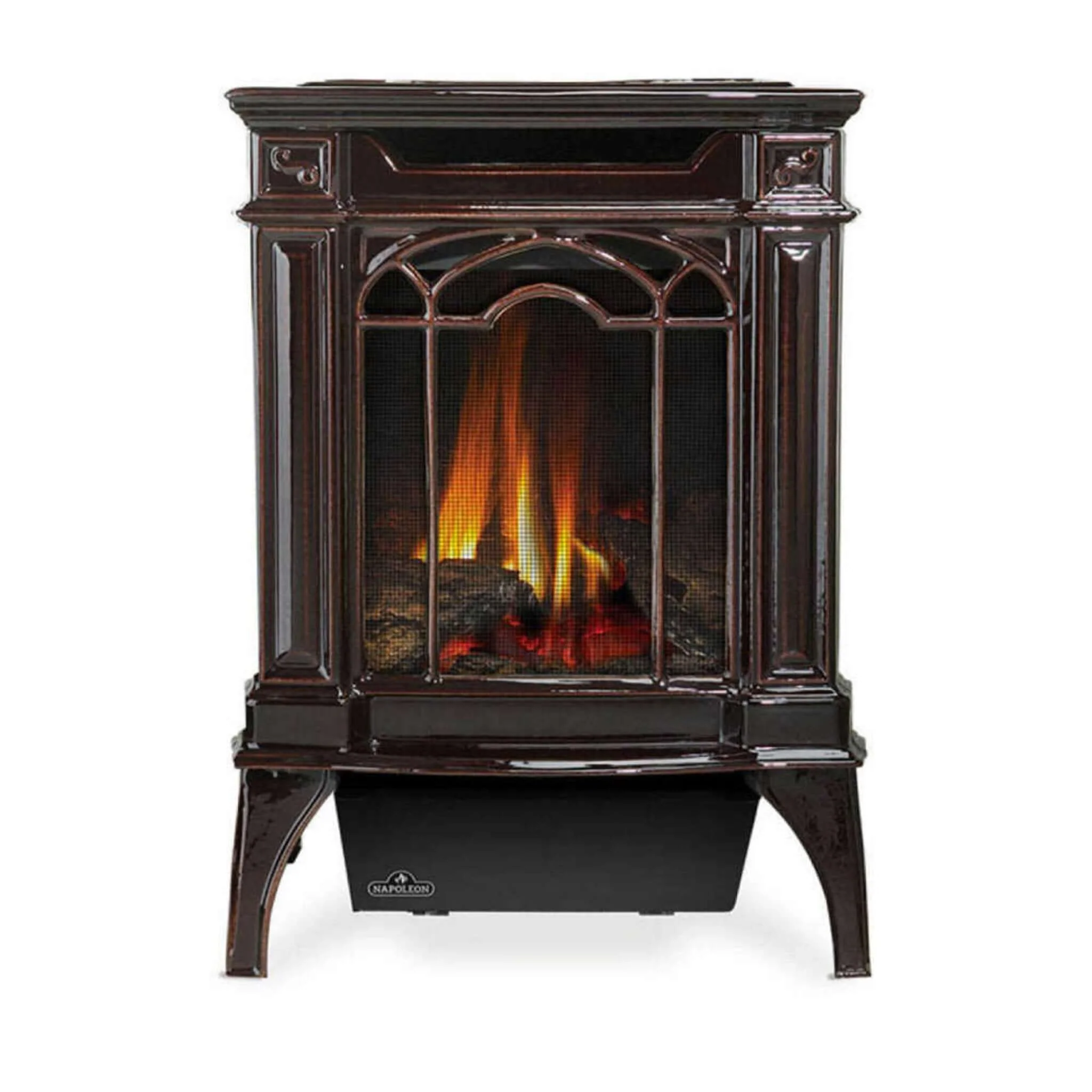 Napoleon Arlington 20 Cast Iron Millivolt Ignition Majolica Brown Natural Gas Stove, 19" [GDS20NNSB] - Image 4