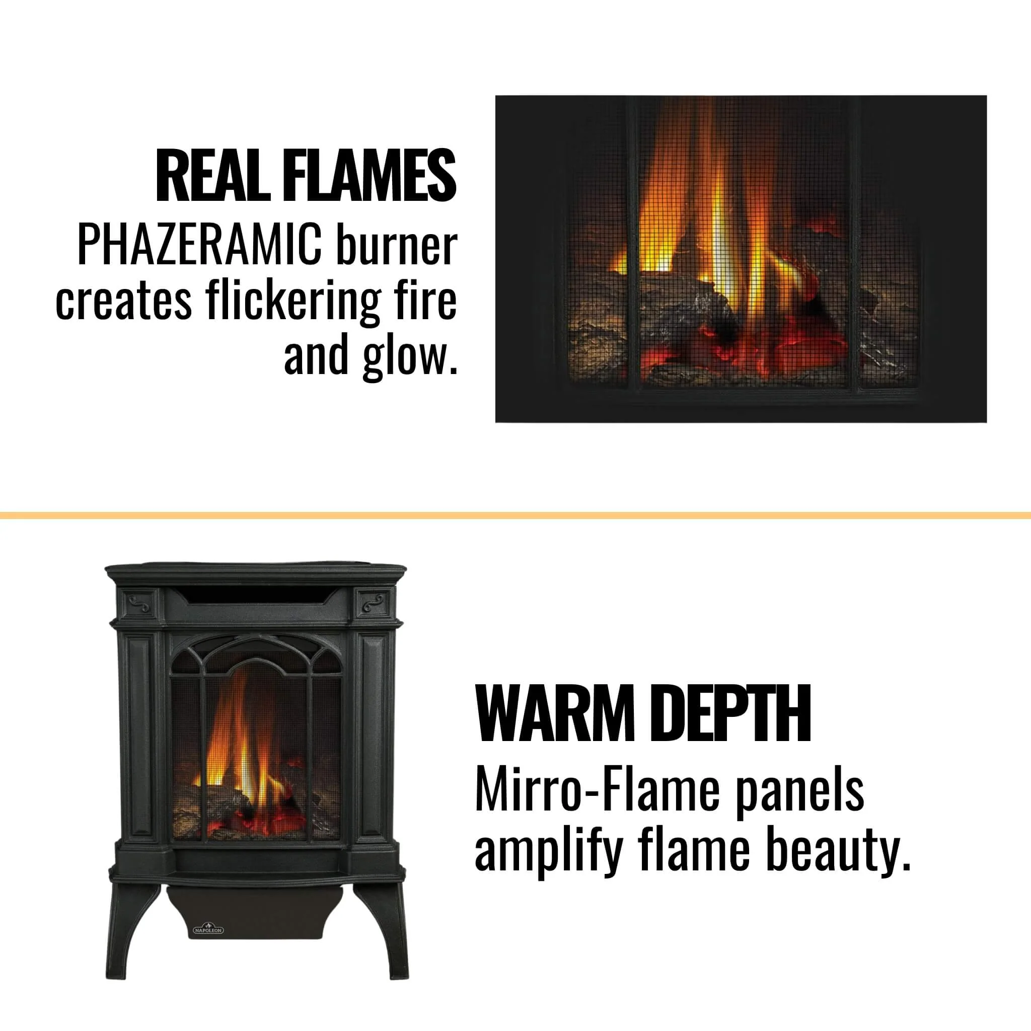 Napoleon Arlington 20 Cast Iron Millivolt Ignition Majolica Brown Natural Gas Stove, 19" [GDS20NNSB] - Image 7