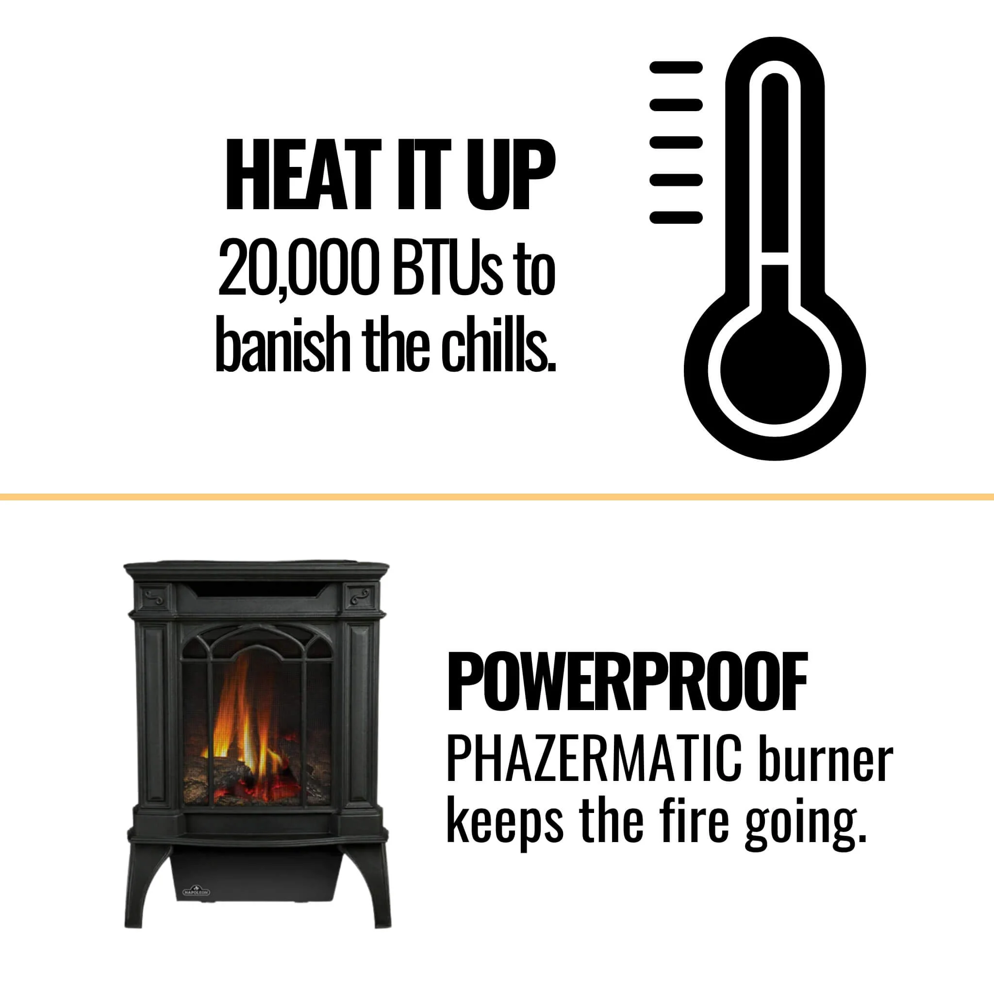 Napoleon Arlington 20 Cast Iron Millivolt Ignition Natural Gas Stove, 19" [GDS20NSB] - Image 5