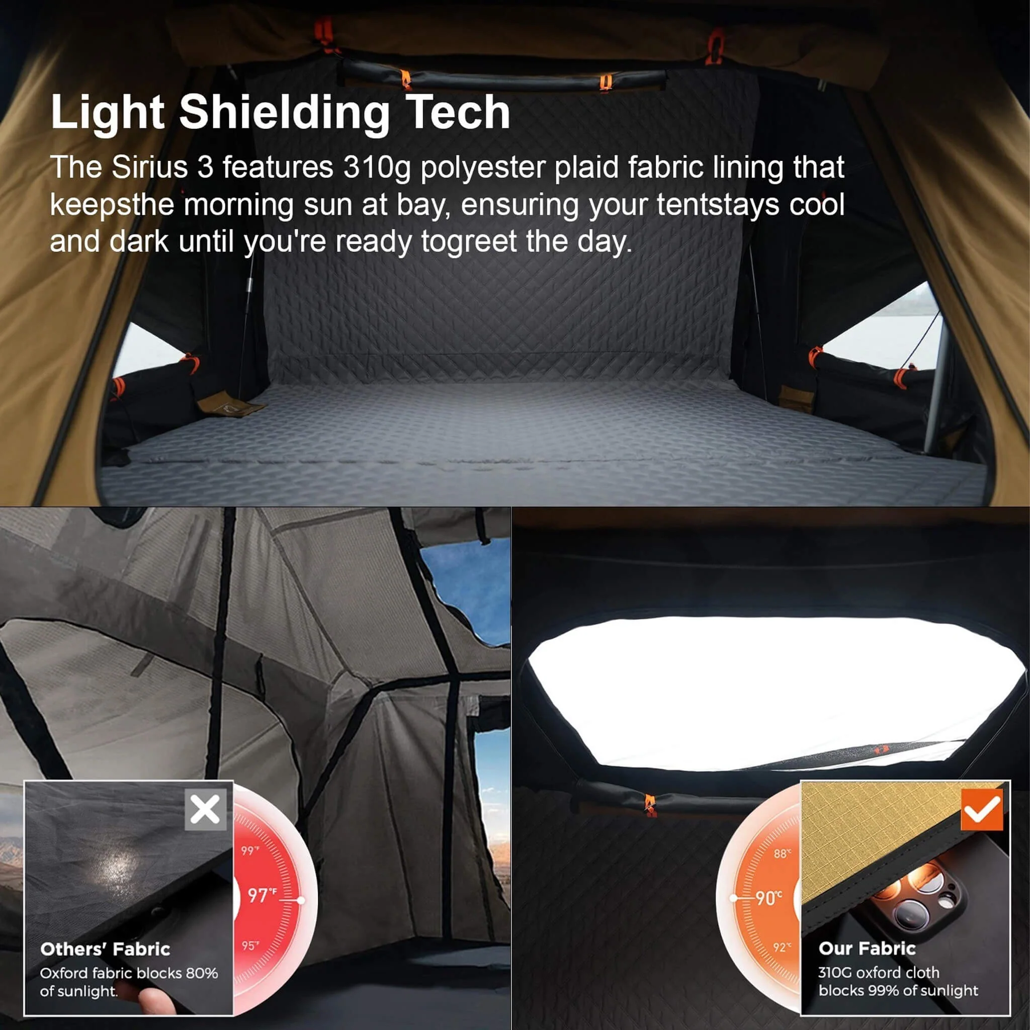 Naturnest Sirius 3 Premium 2XL 3-Person Clamshell Roof Top Tent (SAK62917) - Image 15