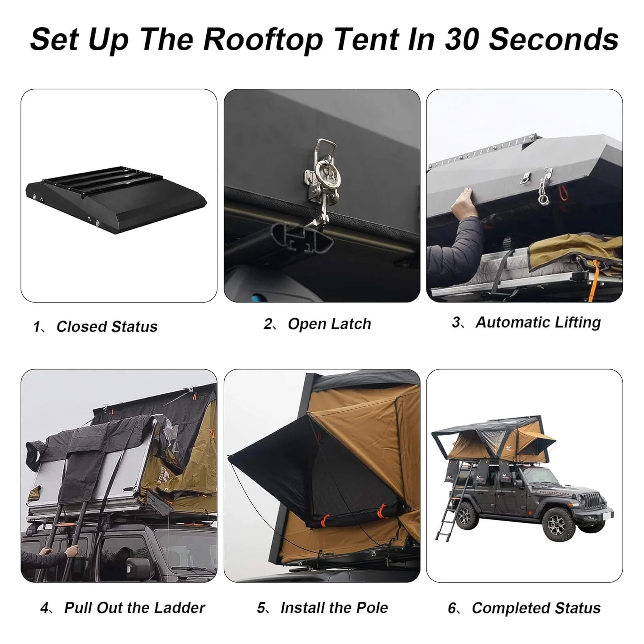 Naturnest Sirius 3 Premium 2XL 3-Person Clamshell Roof Top Tent (SAK62917) - Image 8