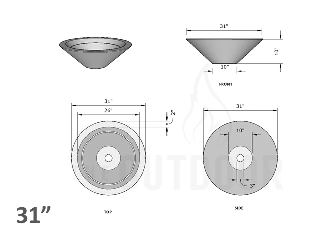 The Outdoor Plus Cazo Concrete Planter Bowl - Image 6