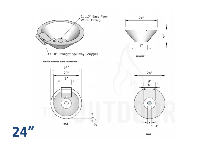 The Outdoor Plus Cazo Concrete Planter Bowl with Water - Image 6