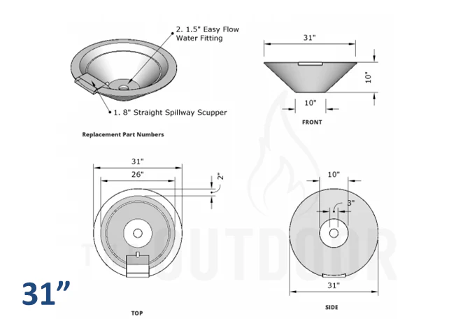 The Outdoor Plus Cazo Concrete Planter Bowl with Water - Image 7