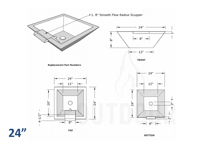 The Outdoor Plus Maya Concrete Planter Bowl with Water - Image 5